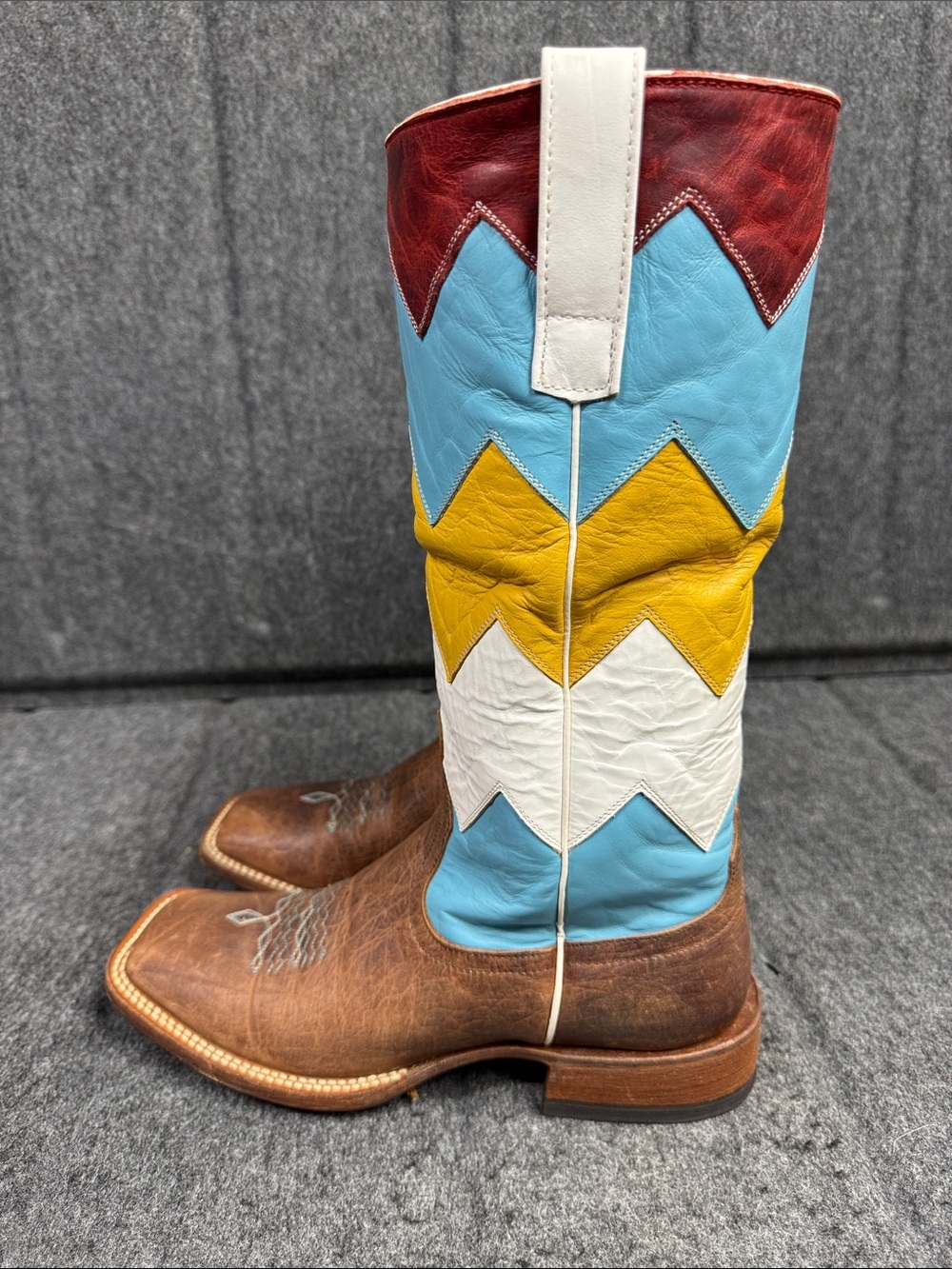 Macie Bean Multi-Color Chevron Western Boots - Picture 4 of 10